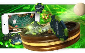 Responsible gaming message within 77 bet dark neon homepage design